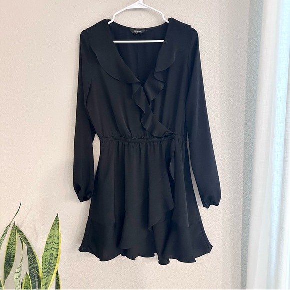 Express mini ruffle long sleeve dress - Picture 3 of 11